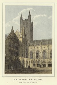 Kathedraal van Canterbury, aanzicht vanuit de kloosters door English School