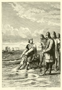 Canute berispt de vleierij van zijn hovelingen door English School