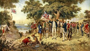 Kapitein Cook neemt bezit van Nieuw-Zuid-Wales, 1770