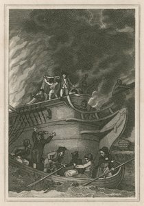 Heldhaftigheid van kapitein George Farmer bij de actie van 6 oktober 1779 door English School