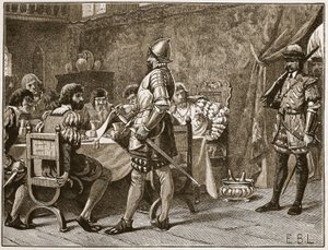 Gevangenneming van de FitzGeralds, illustratie uit Cassells Geïllustreerde Geschiedenis van Engeland