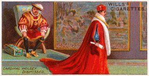 Kardinaal Wolsey wordt ontslagen door koning Hendrik VIII door English School