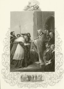 Kardinaal Wolsey betreedt de Abdij van Leicester door English School