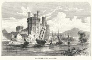 Kasteel van Carnarvon (gravure) door English School