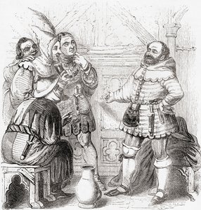 Timmerman, hoedenmaker, wever, verver en tapijtwever, uit Old England: A Pictorial Museum, uitgegeven 1847