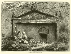 Uitgehouwen graf in Jeruzalem