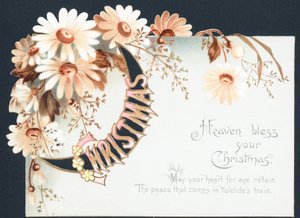 Waterval van bloemen, kerstkaart door English School
