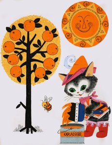 Kat schildert de wereld oranje door English School