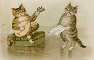 Katten maken muziek door English School