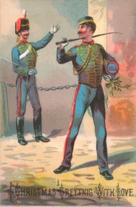 Cavalerie (militair), kerstkaart door English School