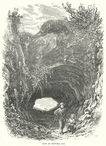 Grot bij Pegwell Bay (gravure) door English School