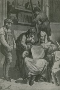 Caxton onderzoekt zijn eerste proef