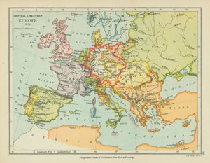 Centraal-  West-Europa (kleurenlitho) door English School