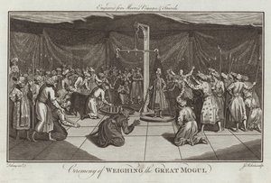 Ceremonie van het wegen van de Grote Mogol door English School