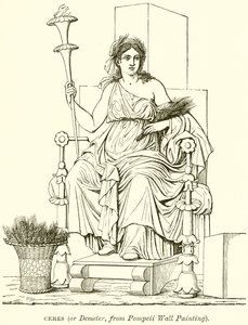 Ceres (of Demeter, van Pompeii Muur Schildering) door English School