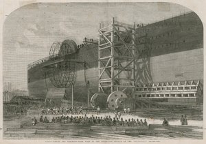 Kettingtrommels en remuitrusting gebruikt bij de poging tot lancering van de Leviathan door English School