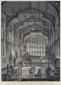 Koor van de Kerk van de Heilige Drie-eenheid, Stratford-upon-Avon, met het Monument van William Shakespeare door English School