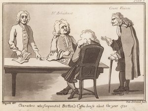 Personages die Buttons Coffee House bezochten rond 1720: Dr Arbuthnot, Graaf Viviani