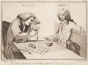 Personages die Buttons Coffee House bezochten rond 1720: Martin Folkes, Addison door English School