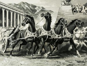 Wagenrennen in het Oude Rome door English School