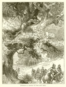 Karel II verborgen in de eik