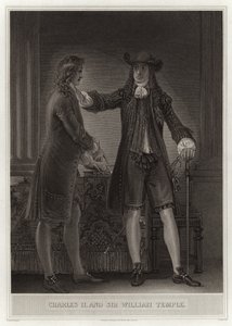 Karel II en Sir William Temple door English School