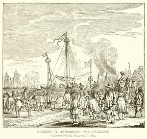 Karel II scheept in naar Engeland door English School