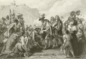 Karel II landt in Dover door English School
