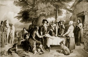 Charles I aan de vooravond van de Slag bij Edgehill, 22 oktober 1642, illustratie uit Hutchinsons Story of the British Nation, ca. 1923