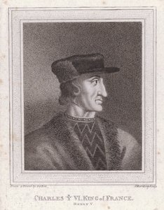 Karel VI, koning van Frankrijk (gravure) door English School