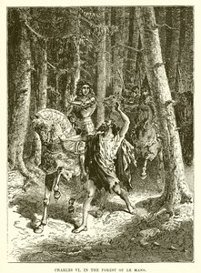 Karel VI in het bos van Le Mans door English School
