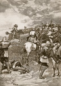 Charles bij de Slag bij Naseby, illustratie uit Cassells Illustrated History of England