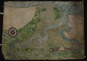 Kaart van de loop van de rivier Medway van Rochester tot The Nore