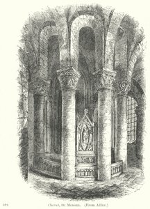 Chevet, St Menoux (gravure) door English School