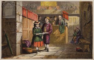 Kinderen in een kerk door English School