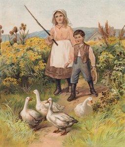 Kinderen met ganzen