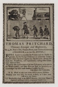 Schoorsteenvegers, Thomas Pritchard, handelskaart door English School