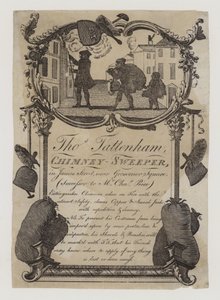 Schoorsteenvegers, Thomas Tattenham, handelskaart door English School