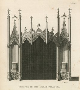 Schoorsteen in de Grote Salon, Strawberry Hill, Londen door English School