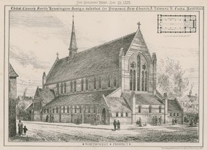 Christ Church, North Kensington: ontwerp geselecteerd voor voorgestelde nieuwe kerk door English School