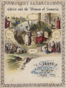 Christus en de vrouw van Samaria door English School