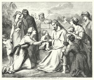 Christus zegent kleine kinderen, Matteüs XIX door English School