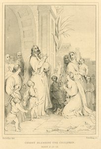 Christus zegent de kinderen, Marcus X, 13-16 door English School