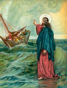 Christus loopt op de zee