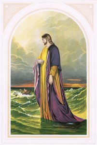 Christus loopt op de zee