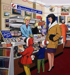 Kerstkaartwinkel door English School