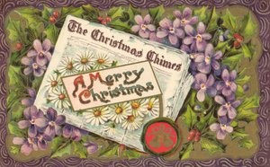 Kerstkrant, kerstgroetenkaart, eind 19e of begin 20e eeuw (chromolitho)