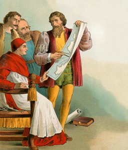 Christoffel Columbus toont zijn plannen aan de Portugezen die hem verraadden