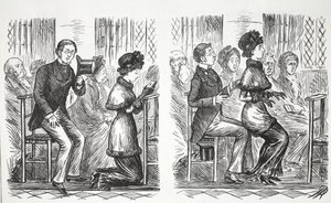 Kerkmanieren, illustratie uit Punch door English School