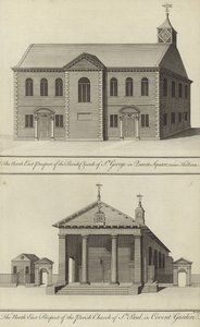 Kerk van St George, Queen Square, nabij Holborn en kerk van St Paul, Covent Garden door English School